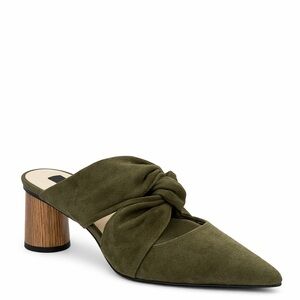 Sanctuary Sunset Pointed Mules Olive Green NWT with Box